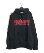 JOHN LAWRENCE SULLIVANジョン ローレンス サリバン）の古着「PRINTED SWEAT HOODIE」｜ブラック×レッド