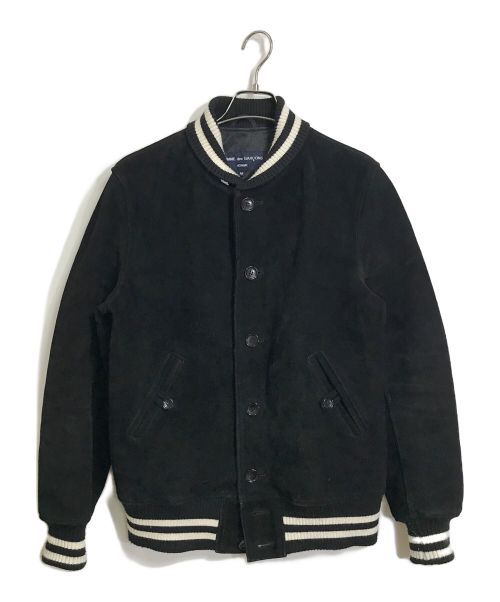 COMME des GARCONS HOMME（コムデギャルソン オム）COMME des GARCONS HOMME (コムデギャルソン オム) ヌバック スエード レザー スタジャン レザーブルゾン ブラック サイズ:Mの古着・服飾アイテム