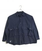 FreshServiceフレッシュサービス）の古着「OXFORD FLAP POCKET L S SHIRT カーゴシャツ　オックスフォードフラップポケットロングスーリーブシャツ　日本製　長袖シャツ」｜ネイビー