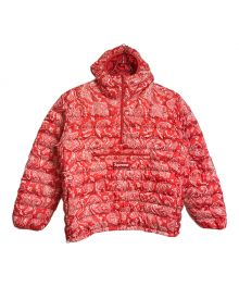 SUPREME（シュプリーム）の古着「ペイズリーハーフジップダウンジャケット 22AW Micro Down Half Zip Hooded Pullover ダウンパーカー　プルオーバー」｜レッド×ホワイト Red Paisley