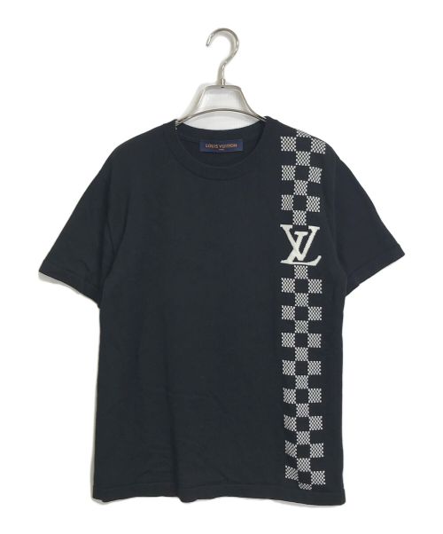 LOUIS VUITTON（ルイ ヴィトン）LOUIS VUITTON (ルイ ヴィトン) ダミエ LVロゴ 半袖ニット ブラック サイズ:XSの古着・服飾アイテム