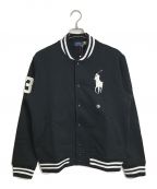 POLO RALPH LAURENポロ・ラルフローレン）の古着「スウェットベースボールジャケット　アウター　DRESSTERIOR MEN取扱 完売品」｜ブラック