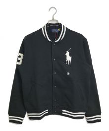 POLO RALPH LAUREN（ポロ・ラルフローレン）の古着「スウェットベースボールジャケット　アウター　DRESSTERIOR MEN取扱 完売品」｜ブラック