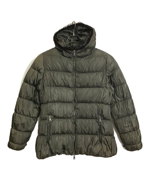 PRADA SPORTS（プラダスポーツ）PRADA SPORTS (プラダスポーツ) fur gather down jacket　ファーダウンジャケット　 カーキ サイズ:レディース44の古着・服飾アイテム