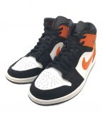 NIKEナイキ）の古着「ミッドカットスニーカー　AIR JORDAN 1 MID SHATTERED BACKBOARD エアジョーダン　ミッドシャッタードバックボード」｜オレンジ×ホワイト