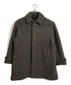 STEVEN ALANスティーブンアラン）の古着「KNIT FLEC HALF BALMACAAN COAT バルマカーンコート　ウール混コート　アウター」｜ブラウン