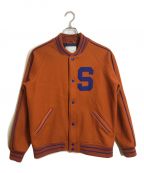 SUPREMEシュプリーム）の古着「11AW HOLY TRINITY Jacket Sロゴ ウールスタジャン　」｜オレンジ×ブルー