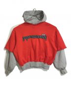 Gosha Rubchinskiyゴーシャラブチンスキー）の古着「COMBO HOODED SWEAT SHIRT コンボフーデッドスウェットシャツ　パーカー　フーディー　18SS」｜レッド×グレー