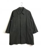 STEVEN ALANスティーブンアラン）の古着「PRT TOP MELTON BALMACAAN COAT メルトンバルマカーンコート　ロングコート　ウールコート　アウター」｜オリーブ