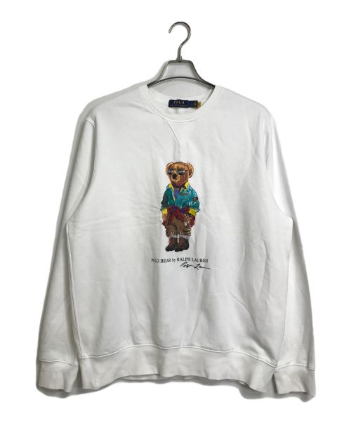 POLO RALPH LAUREN（ポロ・ラルフローレン）POLO RALPH LAUREN (ポロ・ラルフローレン) Polo Bear Fleece Sweatshirt ポロベアスウェット ホワイト サイズ:Lの古着・服飾アイテム