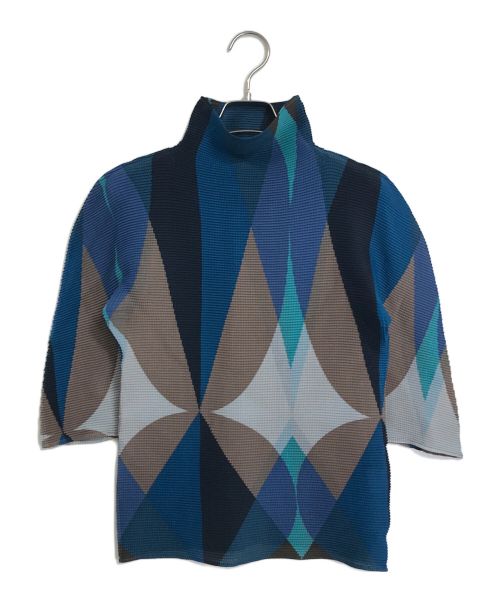 me ISSEY MIYAKE（ミーイッセイ ミヤケ）me ISSEY MIYAKE (ミーイッセイ ミヤケ) 総柄ボックスプリーツブラウス マルチカラー サイズ:実寸参照の古着・服飾アイテム