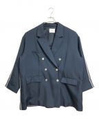 Ameriアメリ）の古着「BACK DENIM DETAIL BLAZER バックデニムディテールブレザー　ジャケット　ライトアウター　オーバーサイズ」｜ブルーインディゴ