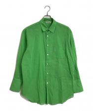 AURALEE (オーラリー) HARD TWIST FINX ORGANDY SHIRT グリーン サイズ:1