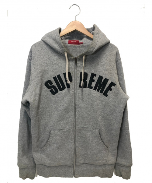 supreme arc logo thermal zip up hoodie