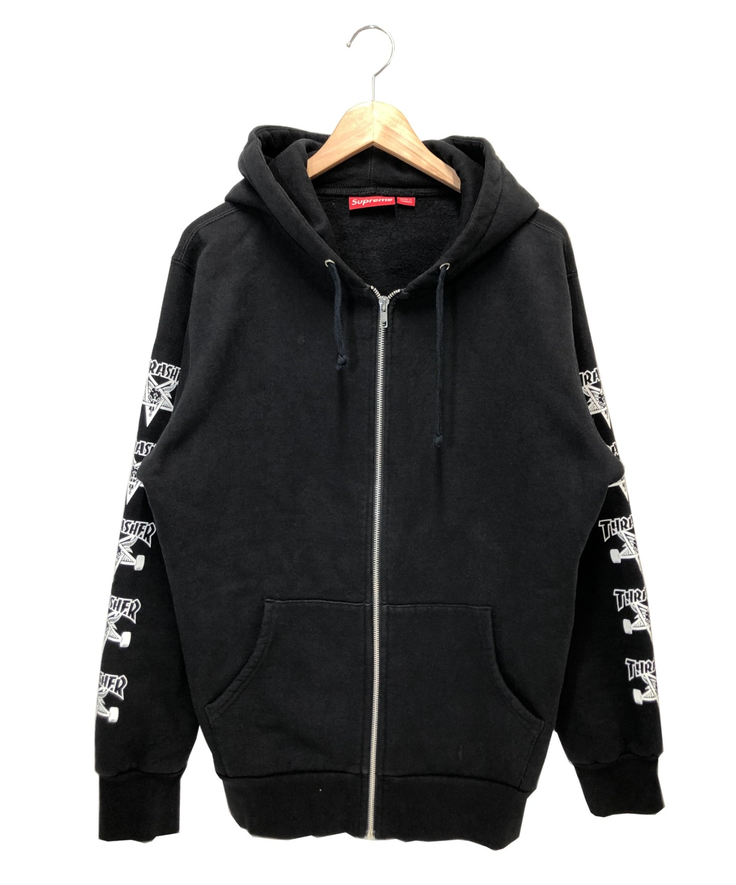 thrasher zip up hoodie