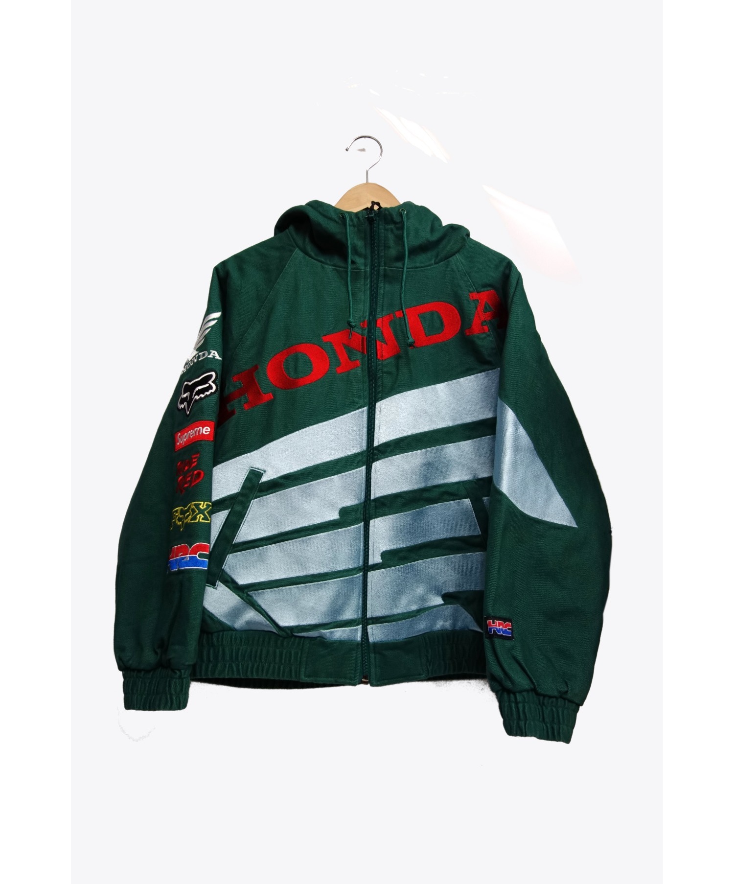 中古 古着通販 Supreme Honda Fox Racing ホンダフォックスレーシングパフィージップアップジャケット グリーン サイズ S 19aw Week6 Honda Fox Racing Puffy Zip Up Jacket ブランド 古着通販 トレファク公式 Trefac Fashion