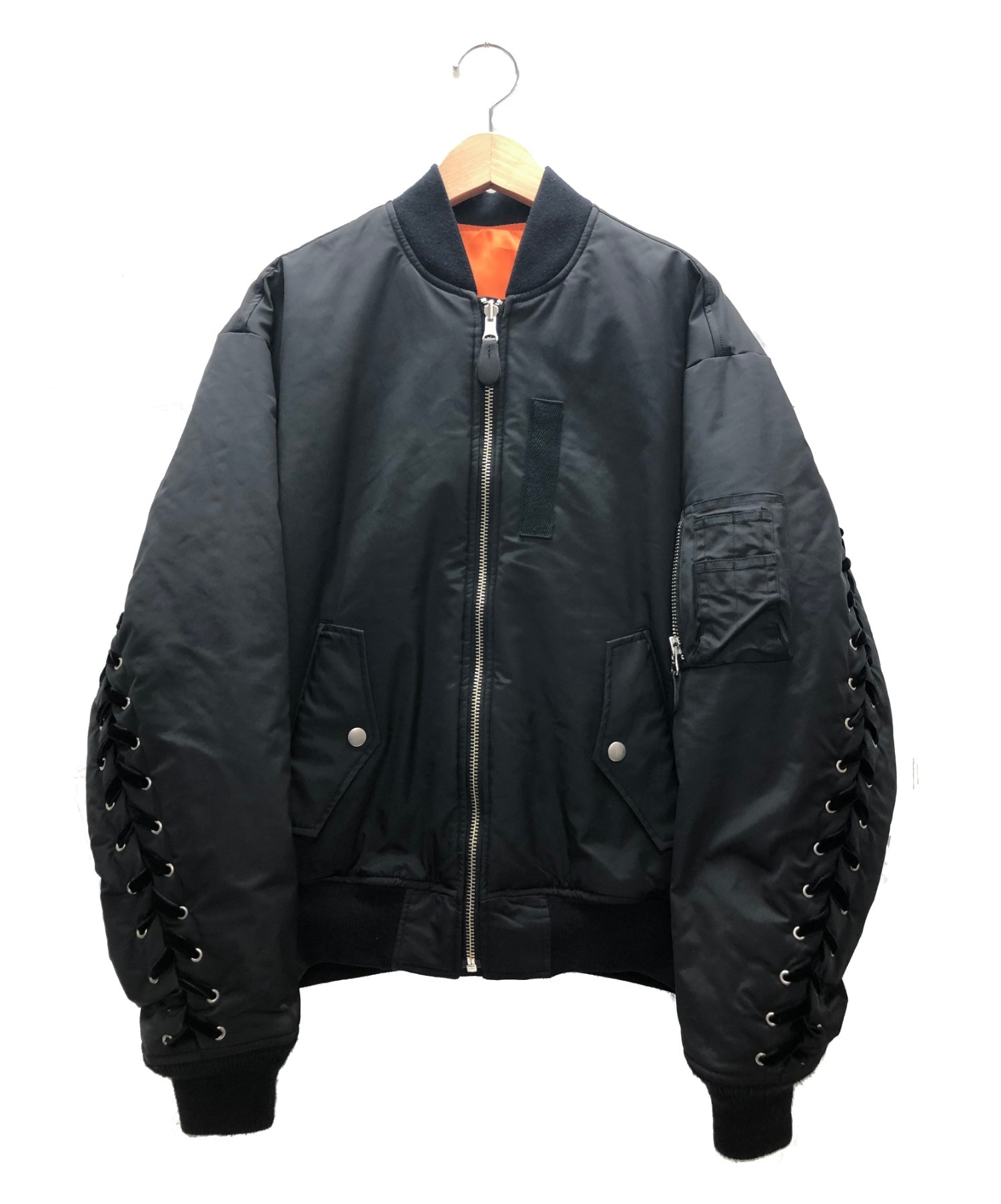 中古 古着通販 G V G V ジーヴイジーヴイ レースアップma 1ブルゾン ブラック サイズ 36 Lace Up Ma 1 Blouson ブランド 古着通販 トレファク公式 Trefac Fashion