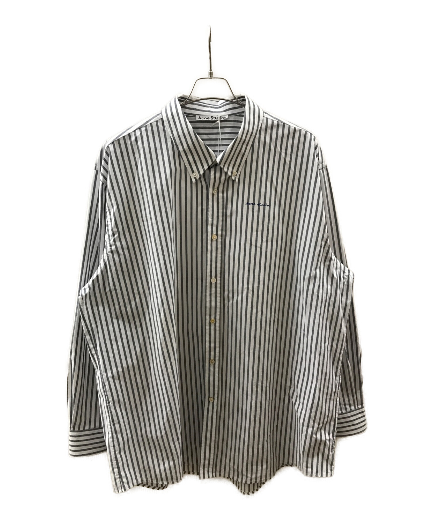 Acne studios (アクネストゥディオズ) Midnight blue Striped shirt / ストライプシャツ ホワイト サイズ:54