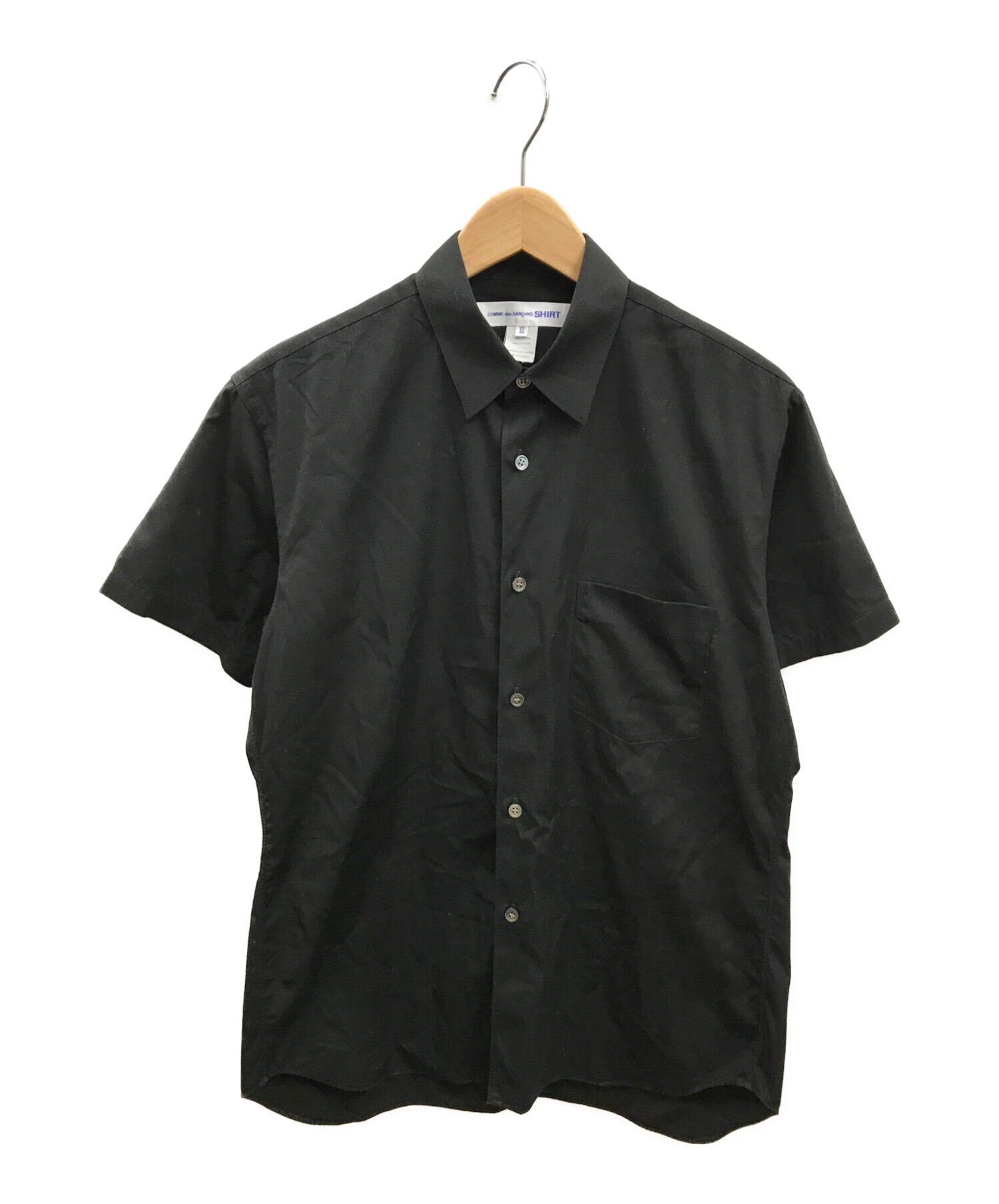 ブラック コムデギャルソン 17SS 丸襟ショートスリーブシャツ