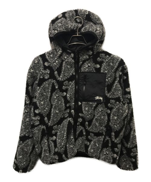 stussy（ステューシー）stussy (ステューシー) カシューフーデットロゴジャケット ブラック サイズ:Mの古着・服飾アイテム