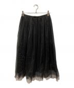 UNITED ARROWSユナイテッドアローズ）の古着「チュール ギャザースカート」｜ブラック
