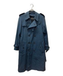 LITHIUM HOMME（リチウムオム・ファム）の古着「JACQUARD DETACHABLE LINER RAGLAN LONG TRENCH COAT」｜ネイビー