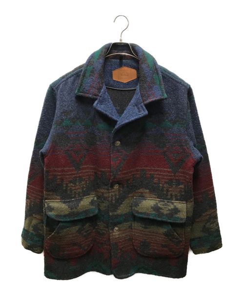 WOOLRICH（ウールリッチ）WOOLRICH (ウールリッチ) ネイティブ柄ラグジャケット ネイビー サイズ:Lの古着・服飾アイテム