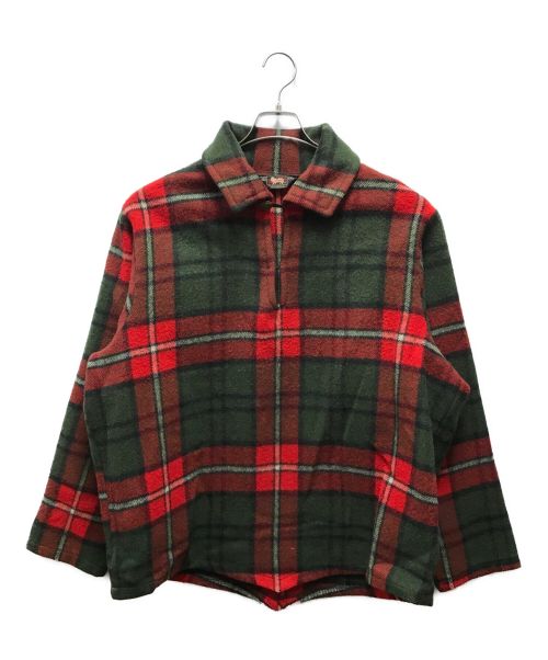 WOOLRICH（ウールリッチ）WOOLRICH (ウールリッチ) チェックニットポロシャツ グリーン サイズ:X-LARGEの古着・服飾アイテム