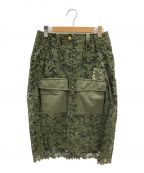 sacaiサカイ）の古着「Embroidery Lace Skirt」｜オリーブ