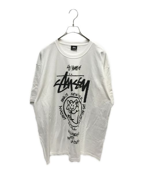 stussy（ステューシー）stussy (ステューシー) MARC JACOBS (マークジェイコブス) 40thワールドツアーTシャツ ホワイト サイズ:XLの古着・服飾アイテム