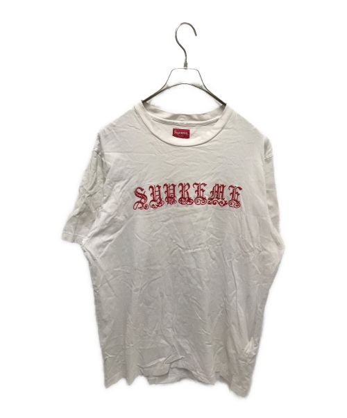 SUPREME（シュプリーム）Supreme (シュプリーム) Old English Rhinestone Tee ホワイト サイズ:Lの古着・服飾アイテム