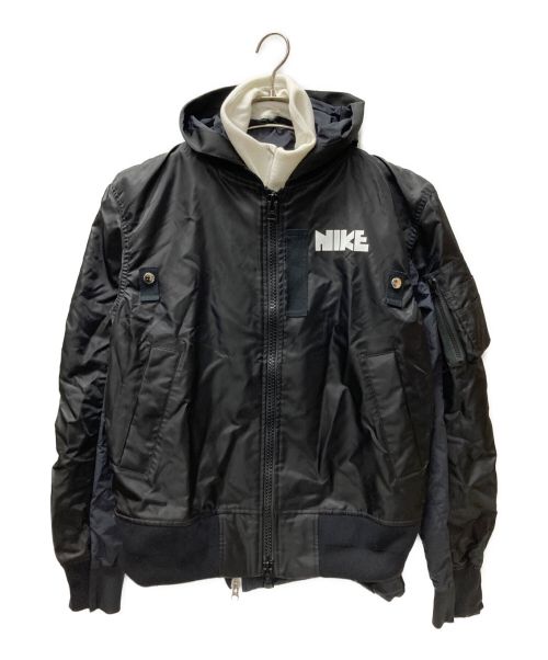 NIKE（ナイキ）NIKE (ナイキ) sacai (サカイ) ドッキング ボンバー ジャケット ブラック サイズ:Sの古着・服飾アイテム