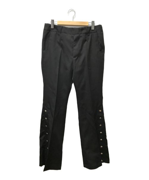 YUKI HASHIMOTO（ユウキハシモト）YUKI HASHIMOTO (ユウキハシモト) FLARED SLIM TROUSERS ブラック サイズ:48の古着・服飾アイテム