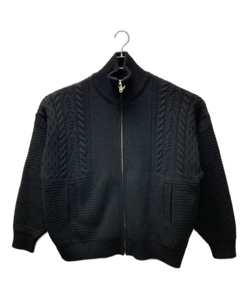 yashiki（ヤシキ）yashiki (ヤシキ) Akane Knit Blouson ブラック サイズ:1 未使用品の古着・服飾アイテム