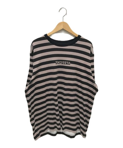 SUPREME（シュプリーム）SUPREME (シュプリーム) Reverse Stripe S/S Top ブラウン×ブラック サイズ:Lの古着・服飾アイテム