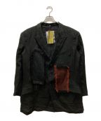 Yohji Yamamoto pour hommeヨウジヤマモト プールオム）の古着「LINEN PATCHWORK JACKET」｜ブラック