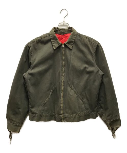 VINTAGE（ヴィンテージ）VINTAGE (ヴィンテージ/ビンテージ) ギャバジップジャケット ブラウン サイズ:44の古着・服飾アイテム