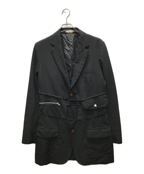 COMME des GARCONS HOMME PLUS（コムデギャルソンオムプリュス）COMME des GARCONS HOMME PLUS (コムデギャルソンオムプリュス) 変形ジャケット ブラック サイズ:Sの古着・服飾アイテム