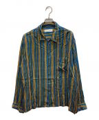 TOGA VIRILISトーガ ビリリース）の古着「Innner Print Shirt」｜ブルー×イエロー