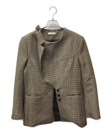 DELADA（デラダ）の古着「ノーカラージャケット」｜BROWN CHECK