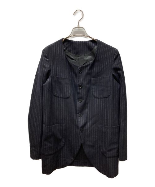 COMME des GARCONS HOMME PLUS（コムデギャルソンオムプリュス）COMME des GARCONS HOMME PLUS (コムデギャルソンオムプリュス) ノーカラージャケット ネイビー サイズ:XSの古着・服飾アイテム