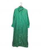 MYLANマイラン）の古着「Bi-Color Stripe Shirt Dress」｜スカイブルー×グリーン