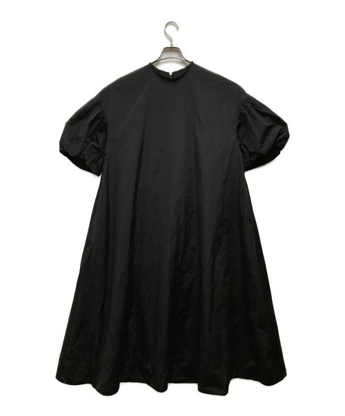 ebure（エブール）ebure (エブール) ナチュラルドライタフタ バルーンスリーブワンピース ブラック サイズ:Mの古着・服飾アイテム
