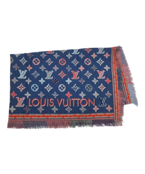 LOUIS VUITTON（ルイ ヴィトン）LOUIS VUITTON (ルイ ヴィトン) 大判ポップモノグラムストール ネイビーの古着・服飾アイテム