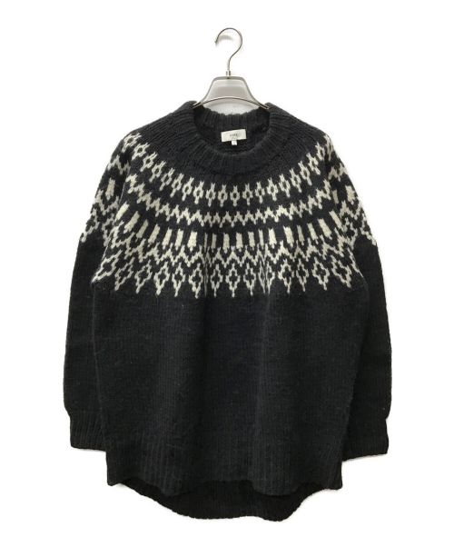 HYKE（ハイク）HYKE (ハイク) NORDIC SWEATER ホワイト×ブラック サイズ:2の古着・服飾アイテム