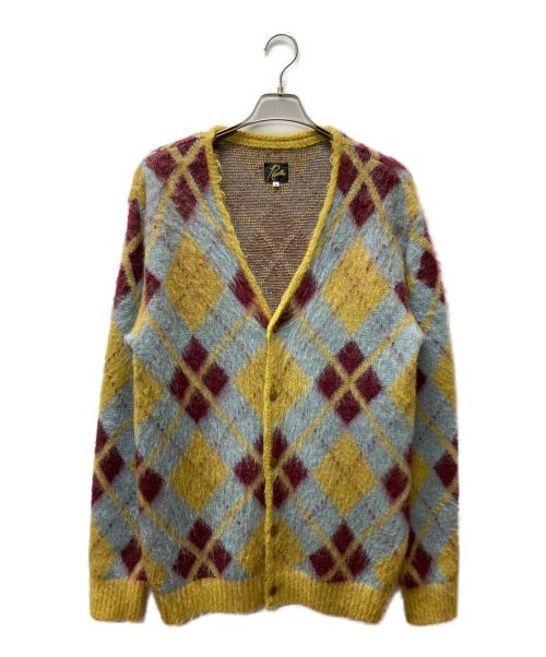 Needles（ニードルズ）Needles (ニードルズ) MOHAIR CARDIGAN ARGYLE イエロー×ブルー サイズ:Lの古着・服飾アイテム