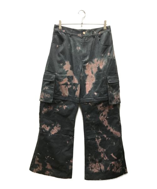 LAST NEST（ラストネスト）LAST NEST (ラストネスト) TIE-DYE CARGO PANTS ブラック サイズ:XLの古着・服飾アイテム