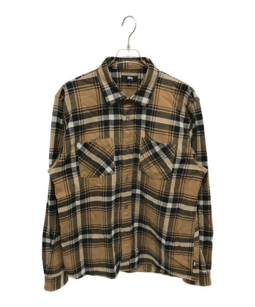 stussy（ステューシー）stussy (ステューシー) Classic Bailey Plaid Shirt ブラウン サイズ:Lの古着・服飾アイテム