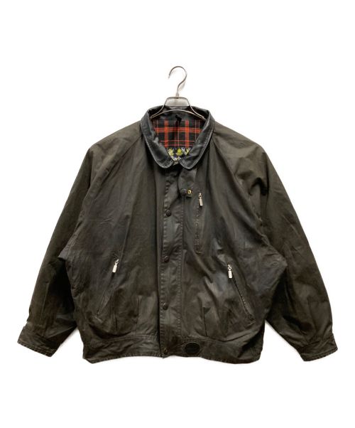 Barbour（バブアー）Barbour (バブアー) 襟レザーオイルドスイングトップ ブラック サイズ:EX EX LGEの古着・服飾アイテム