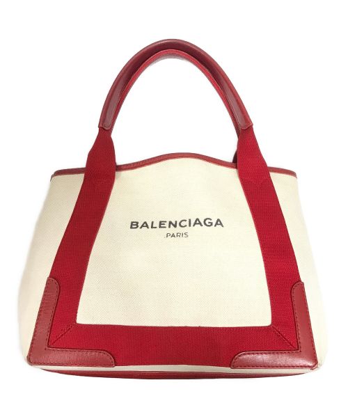 BALENCIAGA（バレンシアガ）BALENCIAGA (バレンシアガ) カバスキャンバストートバッグ レッド×アイボリーの古着・服飾アイテム